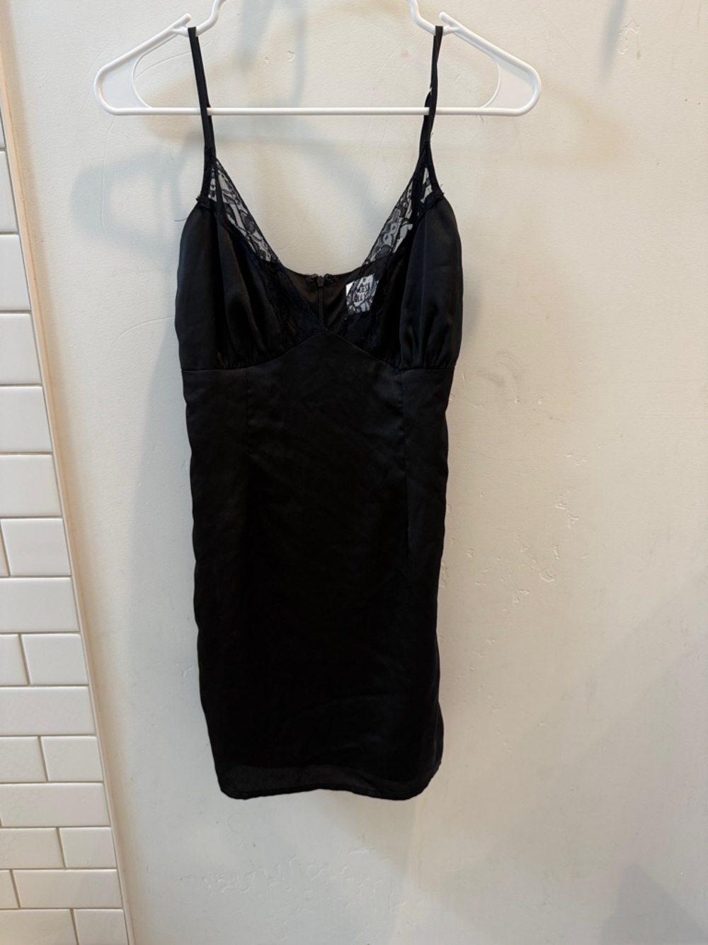 Princess Polly Black Lace-Trim Slip Dress